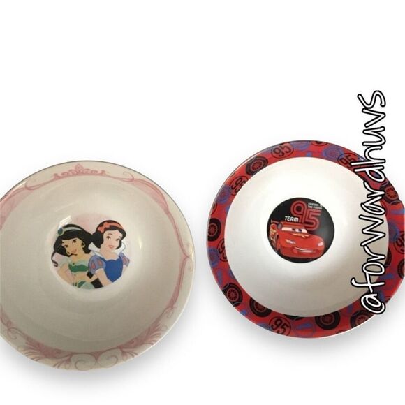 Disney Ceramic Bowls - Snow White, Jasmine, and CARS - 7 Inches (Set of 2) - Picture 2 of 10